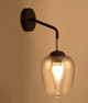 Elegant Wine Glass Wall Light In Chrome Finish And Black Bracket E27 72W Elegant Wine Glass Wall Light In Chrome Finish And Black Bracket E27 72W